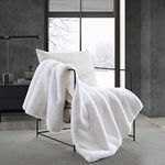 Vera Wang Lapin Faux Fur White Throw Blanket, 50 x 60