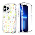 Amzer Crusta Hybrid Full Body Case for iPhone 13 Pro Max with Built-in Screen Protector - Glitter Super Star Multicolor