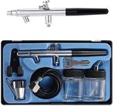 Airbrush Set Double Action Trigger Paint Spray Gun Kit Air Brush Pen Gravity Feed Airbrush Professional Sprayer Air Paint Control Gun with 0.35mm 22cc CUP for Makeup,Tattoos,Cake Decorating,Crafts