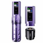 Mast Tattoo Fold2 Pro Wireless Tattoo Gun Rotary Pen Machine, Powerful Motor by Mcore, Smart Display, 7 Strokes Length for Pro Artists Purple