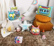 Sivya by Home Micro Filled Shape Cute Cushion for Kids (Elephant + 2 Owl + Star + Typewriter + Mixtape)