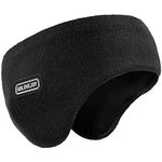 Malaxlx Mens Winter Black Ear Warmer Headband Warm Knit Fleece Lined Stretchy Ear Muff Ear Cover for Outdoor Running Skiing Cycling