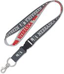 WinCraft NCAA University Nebraska Charcoal 1inch Detachable Buckle Lanyard