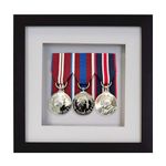 3d Deep Box Frame To Display War/Military/Sports Court Mounted Medals Black White Grey Oak (Black with White Mount, 3 Medals)