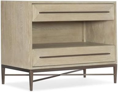 Hooker Furnishings Cascade Two-Drawer Nightstand with Oak Veneer - Light Beige Wood