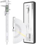 Proster Digital Vernier Caliper 8inch - Stainless Steel Caliper Electronic for Length Width Depth Inner Diameter Outer Diameter, with Feeler Gauge