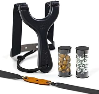 SimpleShot Hornet Slingshot by Zach Fowler for Hunting and Target Shooting, with Ammo, Latex Bands, and Paper Target (Black)