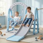 Baybee 4 in 1 Baby Slides & Swing for Kids | Perfect Outdoor Swing N Sliding with Basketball Set, Antislip Steps & Safety Belt | Baby Play Area Indoor Playground Setup | Kids Slider for 2 to 5 Years