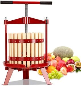 Manual Fruit Wine Press 3.17 Gal, Wood Steel Fruit and Wine Press with T-Handle, Stable Triangular Structure, Wine Making Press for Outdoor, Kitchen