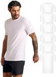 True Classic Workout Shirts for Men - Moisture-Wicking Dry-Fit Gym Shirts Men – Lightweight Athletic Shirts, Quick-Dry Polyester Mens Workout Shirts, Pack of 6, White, XL