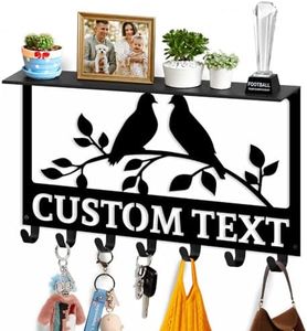 Dyoart Custom Key Holder Wall Mount with Shelf, Wedding Gift for Couples