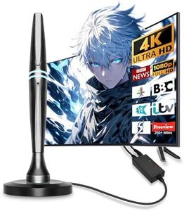 2025 Upgraded TV Aerial, Digital Indoor TV Aerial for Smart TV, TV Antenna with Booster 300+ Long Range Reception for Freeview TV Support 4K 1080P HDTV