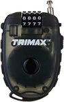 Trimax T33RC Retractable Cable 3-Digit Combo Lock (90cm x 2.4mm)