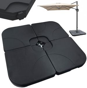 GEEZY Square Parasol Base Stand Weights for Banana Hanging Cantilever Umbrella Parasol, 4 Pieces