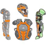 All-Star System7 Axis Intermediate NOCSAE Approved Baseball Catchers Set, Graphite/Orange