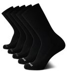 Reebok Men's Cushioned Comfort Athletic Performance High Crew Socks (5 Pack), Size Shoe Size: 6-12.5, Classic Black