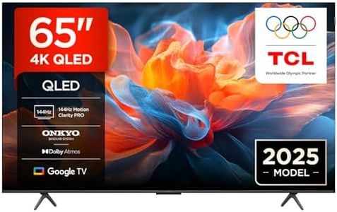 TCL 65T8C-UK 65 Inch 4K 144Hz Gaming QLED Onkyo 2.1 Dolby Atmos Google TV with Dolby Vision & HDR 10+ BBC iPlayer (2025 Model)