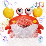 Crab Bubble Machine Baby Bath Toy, Kids Bath Bubble Maker Toy with Suction Cup, Cute Cartoon Crab Bubble Maker Musical Bath Toy for Boy Girl Pool Party Gift