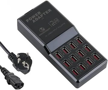 Naviscinest 12-Port USB Charging Station for Multiple Devices-Portable Fast USB Charging Hub Compatible with iPhone, Android, Tablet, AirPds & More-Compact Charger Block for Home, Office