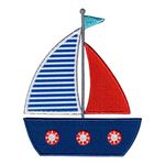 PatchMommy Sailboat Ship Boat Patch, Iron On/Sew On - Embroidered Applique Motif for Children Kids Baby