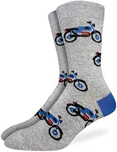 Good Luck Sock Men's Motorcycle Crew Socks,Large (Shoe size 7-12),Grey