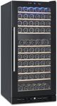 Takywep Wine Fridge 133 Bottle, Wine Cooler Refrigerator with 41~64°F Digital Temperature Control, Wine Refrigerator Freestanding for Red White Wine, Champagne, Beer with Blue Interior Light