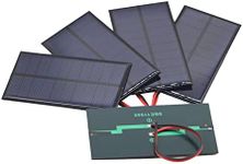 FellDen Micro Solar Panels with Wire, 5PCS 5V 200mA Photovoltaic Solar Cells Kit 110mmx60mm / 4.33''x 2.36''