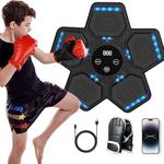 2024 Music Boxing Machine with Boxing Gloves, Smart Bluetooth Boxing Machine with LED Electronic Wall Mounted, Music Boxing Target Workout Punching Equipment for Home(Upgrade) (QJB-22(pentagon))