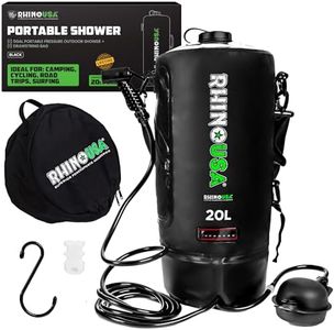 Rhino USA 5 Gal / 20L Portable Solar Camp Shower - Essential for Camping, Festivals, Overlanding, Beach Trips, Outdoor Shower and more!