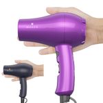 Mini Lightweight Hair Dryer for RV and Travel Ceramic Compact Blow Dryer for Kids 1000W Ionic Dryer with Concentrator, Cool Shot Button