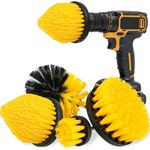 Aongray 4 Pack Drill Brush 1/4’ Power Scrubber Attachment Kit Electric Cleaning Brush Set for Cleaning Bathroom and Kitchen Floor Brick Surface