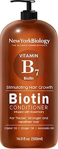 New York Biology Biotin Conditioner for Hair Growth and Thinning Hair – Thickening Formula for Hair Loss Treatment – For Men & Women – Anti Dandruff - 16.9 fl Oz