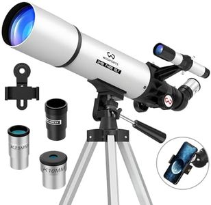 WOSPORTS Telescope for Adults High Powered, 90mm Aperture 600mm Astronomy Portable Professional Refractor Telescope for Beginners, Magnification 180X, with Adjustable Tripod, Phone Adapter, Carry Bag