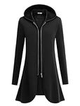 Zeagoo Women's Long Zip Up Hoodie Light Oversized Thin/Fleece Tunic Hooded Sweatshirt Jacket with Pockets