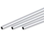 TOP-VIGOR 3Pcs 6063 Aluminum Round Tube, 5mm OD 4mm ID 300mm Length Seamless Aluminum Straight Tubing Pipe Tubing for Industry DIY Projects