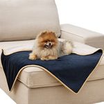 LE SURE Waterproof Dog Blanket Washable - 100x80cm Fleece Pet Blanket For Medium Dogs and Cats, Personalised Kitten Throw Protects Bed and Sofa with Soft Plush, Navy