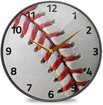 ALAZA Sport Ball Baseball Wall Clock Battery Operated Silent Non Ticking Clocks for Living Room Decor 12 Inch / 9.5 Inch