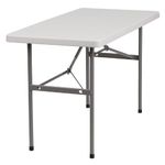 Flash Furniture 24x48 Plastic Fold Table, White, 24" W x 48" L