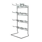 Counter Hook Wire Stand in Black - 12 Fixed Hooks - POS Shop Display with Header for Small Items (J50/B)