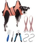 Kkiimatt 2023 Dog Pet Grooming Hammock,S Dog Hanging Harness for Nail Clipping, Dog Trimming Cutting Hammock, Dog Sling Holder Helper for Small Dogs, Dog Grooming Restraint Bag with Wide Strap Sewed