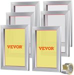 VEVOR Screen Printing Kit, 6 Pieces Aluminum Silk Screen Printing Frames, 25.4 x 35.6 cm Silk Screen Printing Frame with 156 Count Mesh, High Tension Nylon Mesh and Sealing Tape for T-Shirts DIY