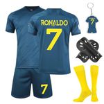 Heartsking Football Kits for Kids,2023/24 Home Away Soccer Jerseys New Kids Football Kits Boys Girls,Football Training Shirts Shorts Socks Guard Plate and Keychain,Gifts for Children