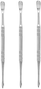 Suiwotin 3PCS Wax Carving Tools, Stainless Steel Wax Tool Carving Tool Kit, Double-Headed Sculpting Tool Spoon, Silver