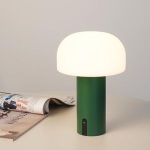 WEILAILUX - Mushroom Table Lamp Cordless Waterproof Shower Lamp Battery Operated Rechargeable Dimmable Touch Night Light for Bedroom Patio Camping Dining Outdoor (Green)