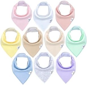 DiaperSquad's 10-Pack Baby Bibs for Drooling and Teething, Bibs for Boys, Baby Girl - Solid Cotton Baby Drool Bibs (Pastel)