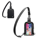 INICAT Small Crossbody Sling Bags Faux Leather Cell Phone Purse for Women Teen Girls(Touchscreen-black)