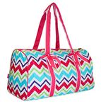 NGIL Quilted Duffle Bag 20-inch, Chevron Print (Multicolor Pink)