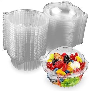 50Pcs Individual Clear Plastic Cupcake Containers - Cupcake Holders with Lids Clear Dessert Boxes for Cupcakes - Clear Plastic Cupcake Containers Single Cupcake Box for Bakery, Wedding, Baby Shower