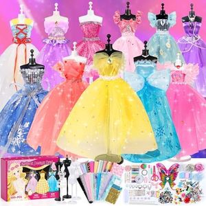 YEETIN 800+ PCS Fashion Designer Kit for Girls – DIY Sewing & Arts Craft Kit with 5 Mannequins, Doll Clothes Making Set, Learn to Sew, Creative Gift for Girls Ages 6-12