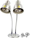 KOUWO Food Heat Lamps with Dual 250w Bulbs Food Warmer Lights Food Heating Warmer Lamp Restaurant Kitchen Buffet Warmer Table (Double Head)